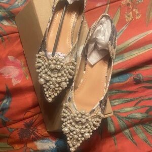 Elegant Pearl Embellished Women's Flats